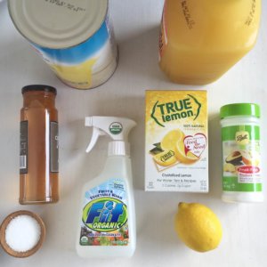 different items that are supposed to help apples not brown- true lemon, honey, salt, lemon, orange juice.