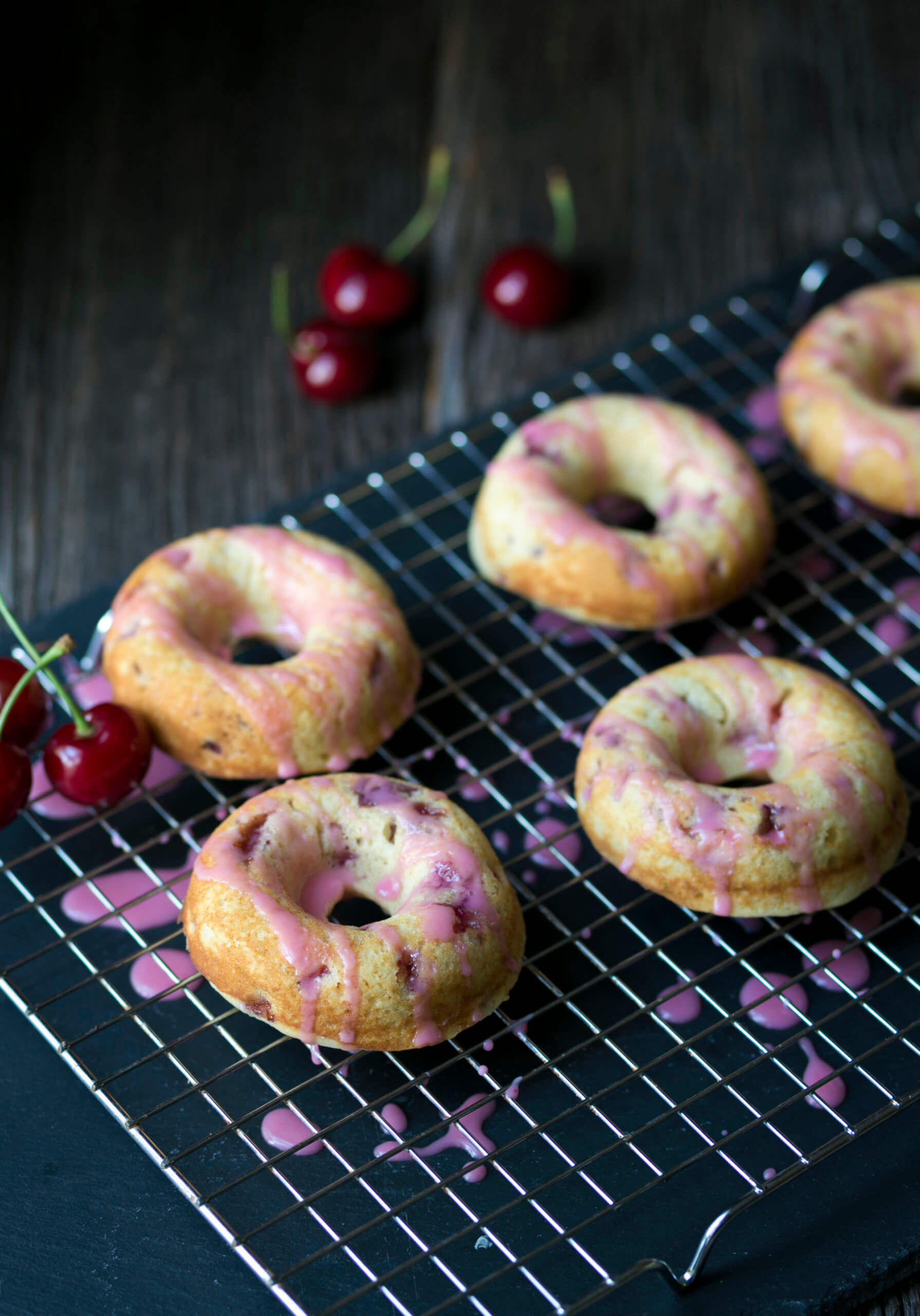 Baked Cherry Donuts