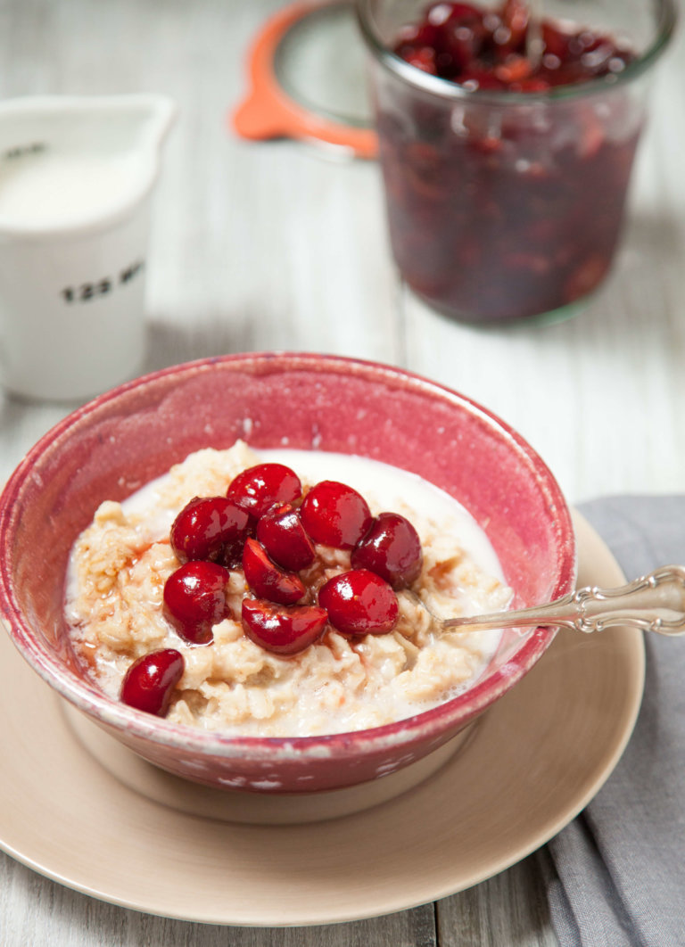 Steel-cut Oatmeal with Cherries