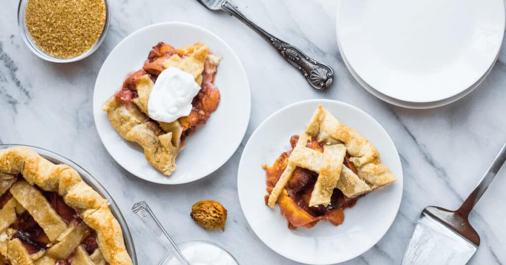 Peach pie slices