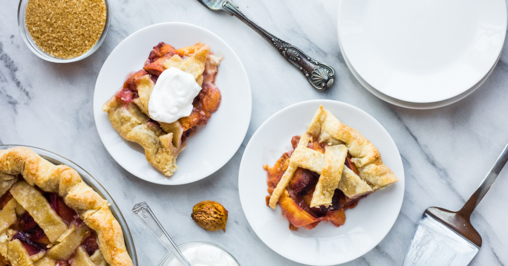 Peach pie slices