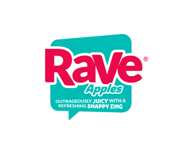 Rave apple logo juicy snappy zing reg