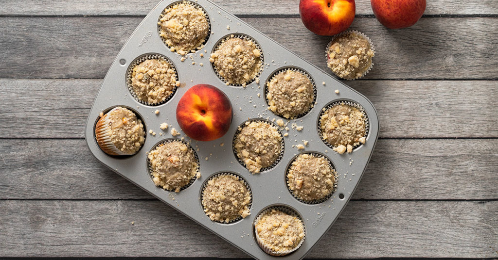 peach zucchini muffins