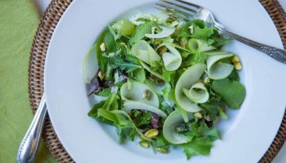 Apple & Greens Salad with Sweet Lemon-Parsley Vinaigrette