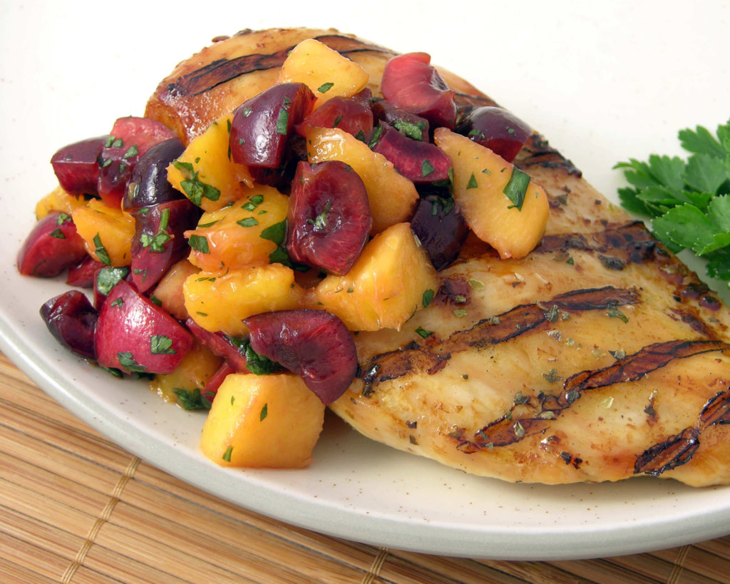 108 Grilled Chicken Cherry and Nectarine Salsa