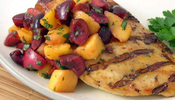 Grilled Chicken with Cherry & Nectarine Salsa