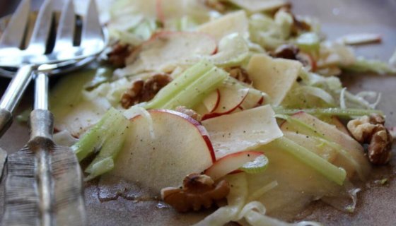 Pink Lady Apple, Fennel, Celery and Walnut Slaw