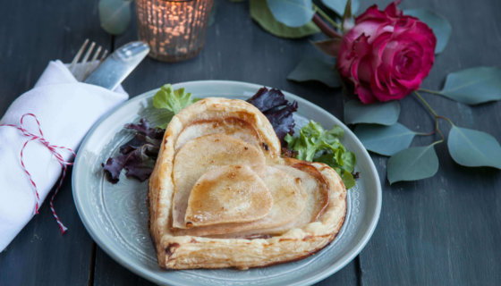 Pear & Prosciutto Heart Tarts