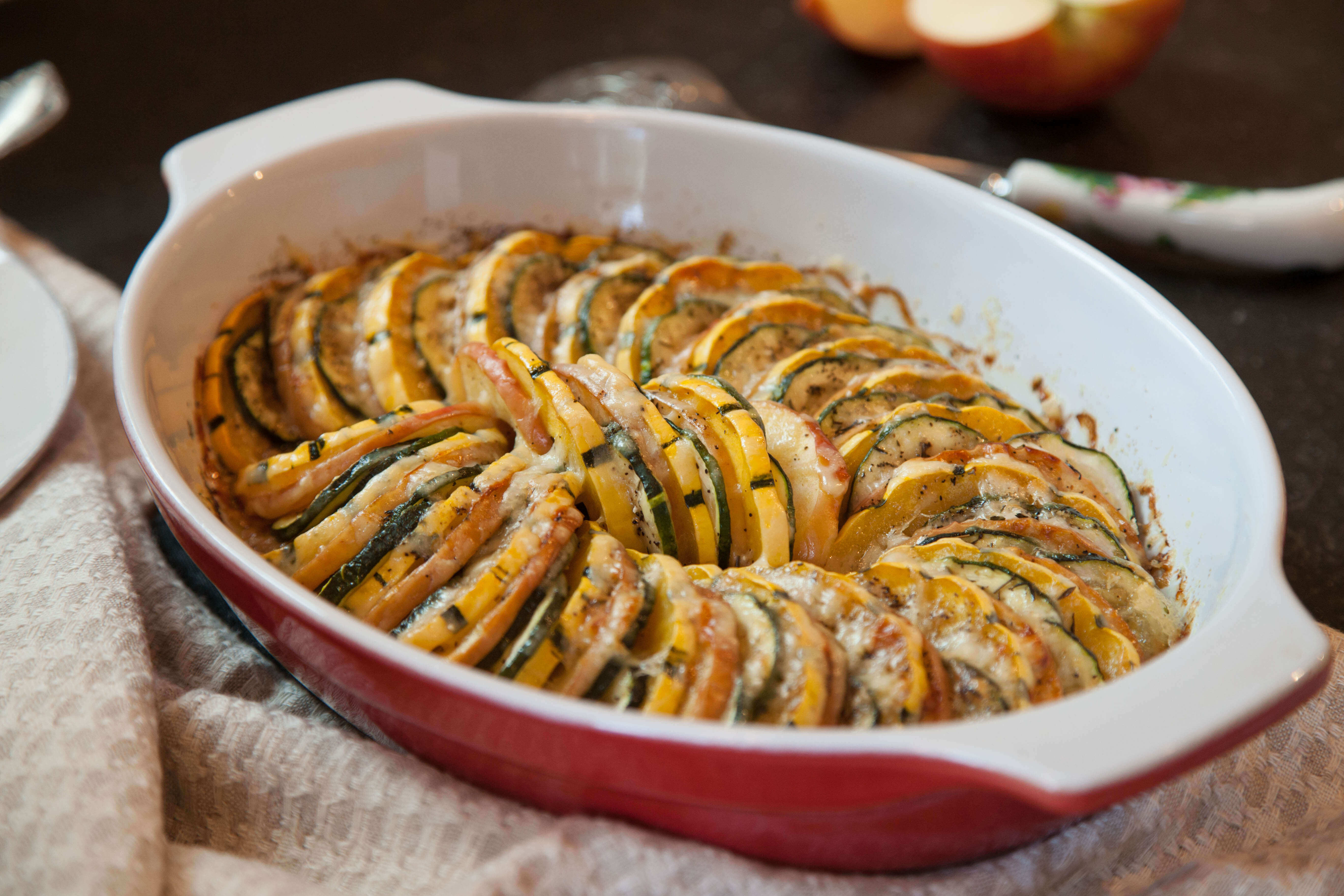 Apple-Veggie Tian with Gruyere Cheese