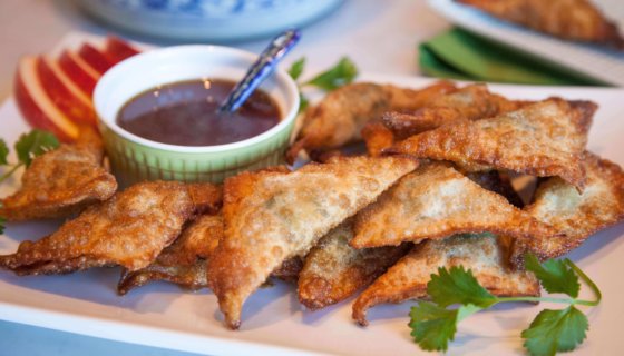 Fuji Apple, Chicken & Kale Wontons Appetizer