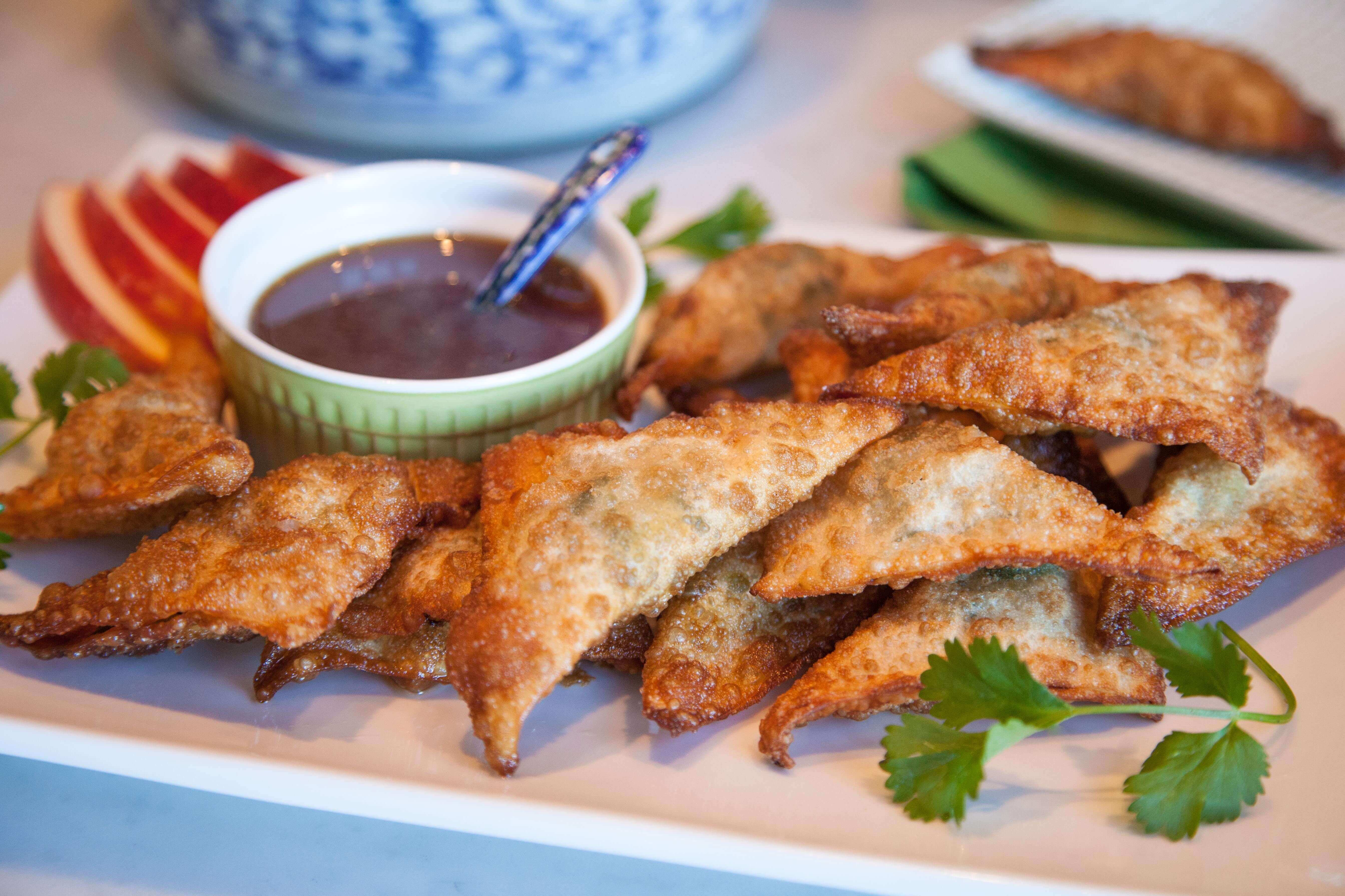 Fuji Apple, Chicken & Kale Wontons Appetizer