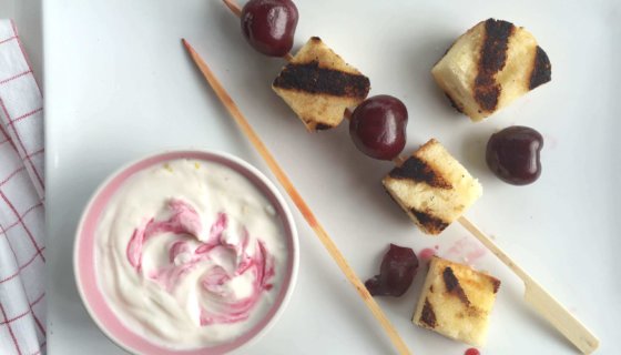 Grilled Cherry Shortcake Kabobs