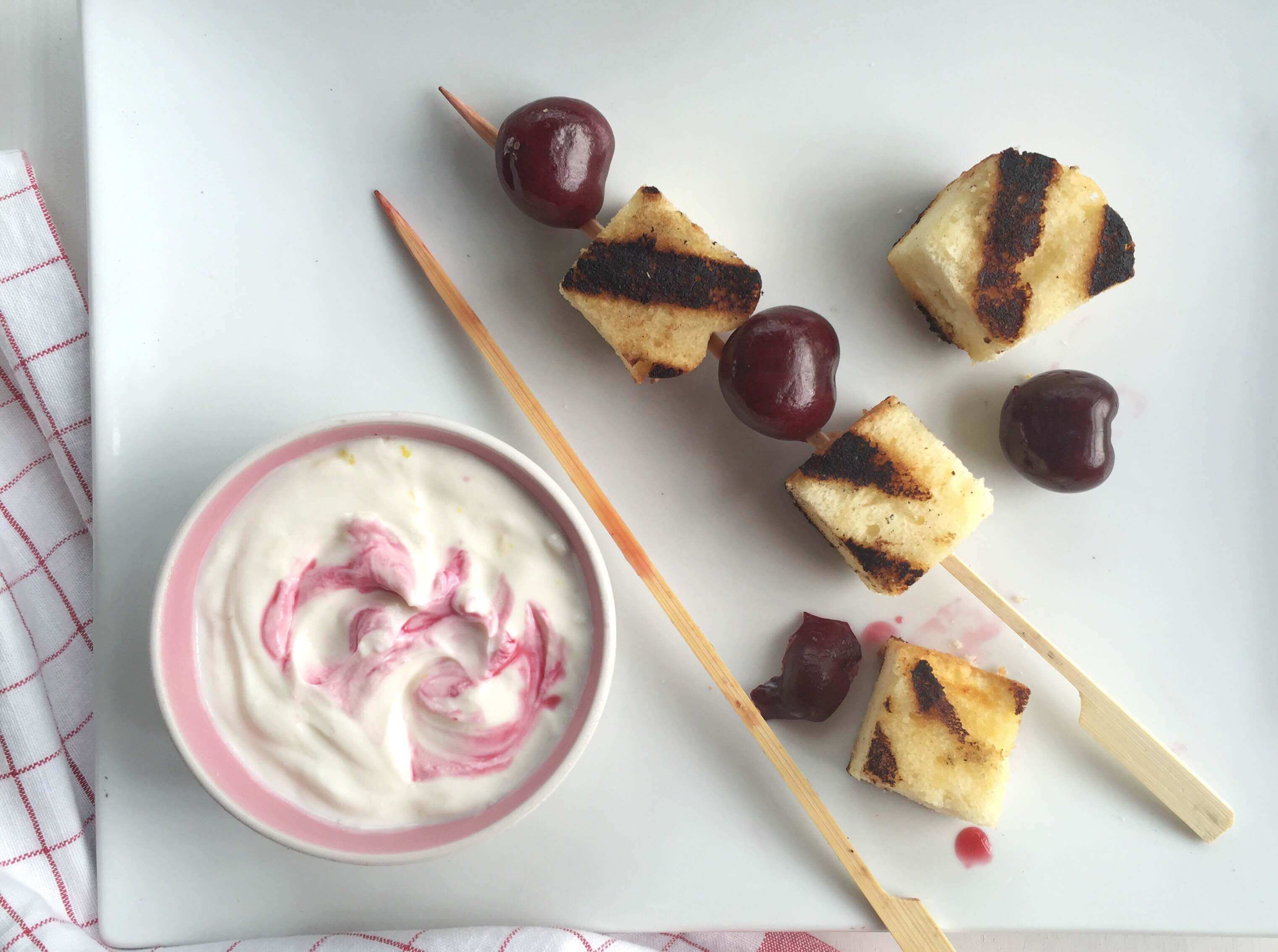 Grilled Cherry Shortcake Kabobs