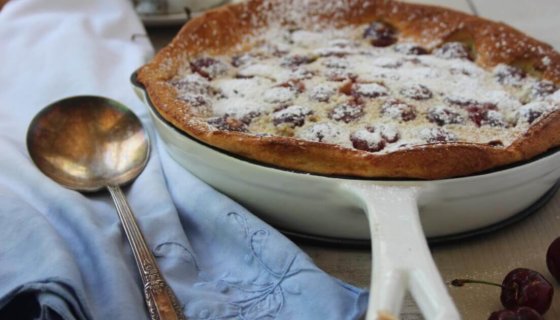 Classic Cherry Clafouti with Fresh Cherry Syrup