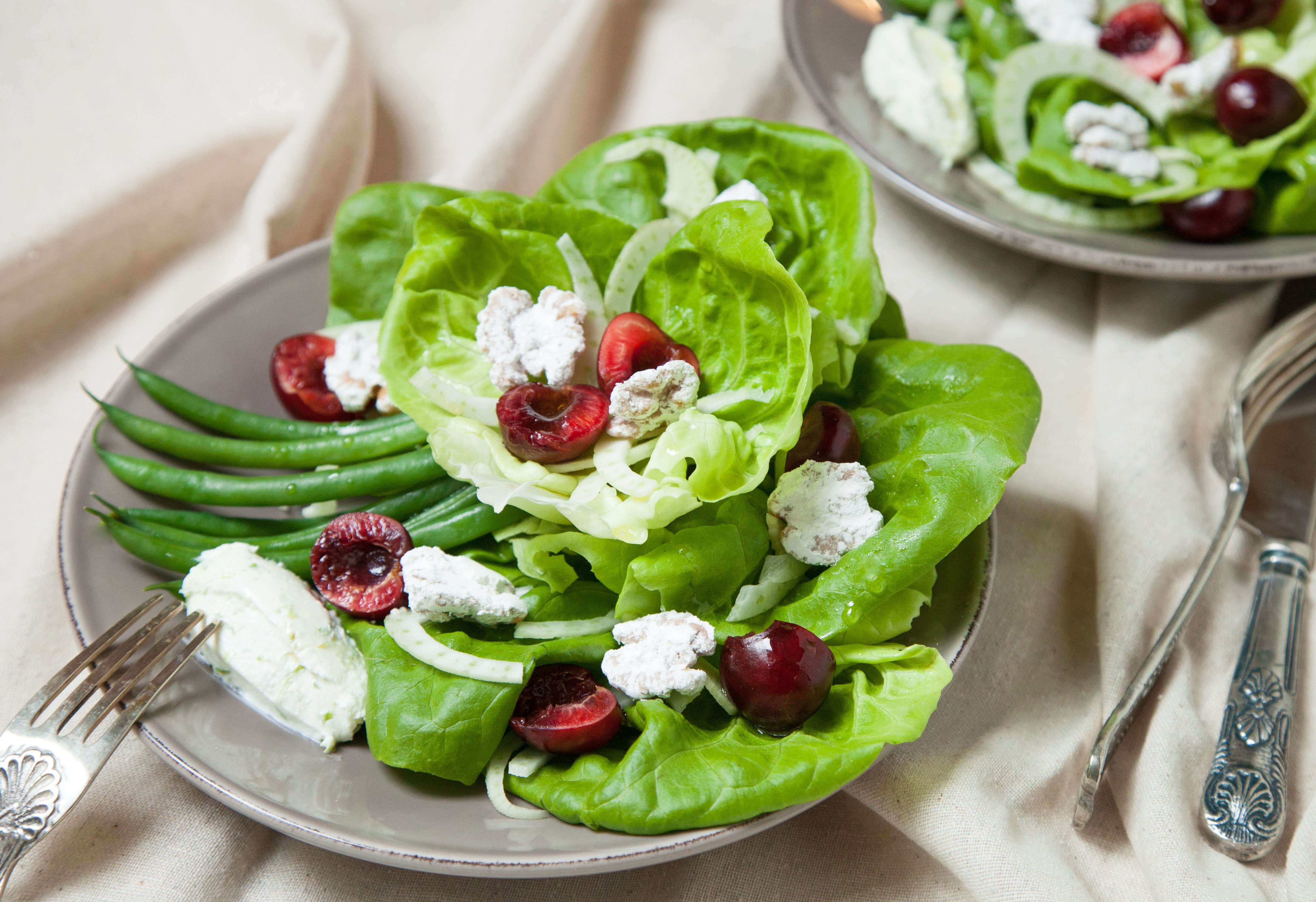 Butter Lettuce and Sweet Cherry Salad