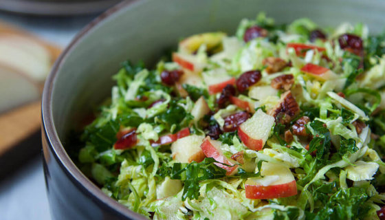 Honeycrisp Apple, Brussel Sprout, and Kale Salad