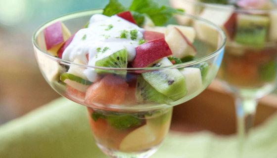 Fiesta Fruit Salad with Cinnamon-Sugar Tortilla Chips