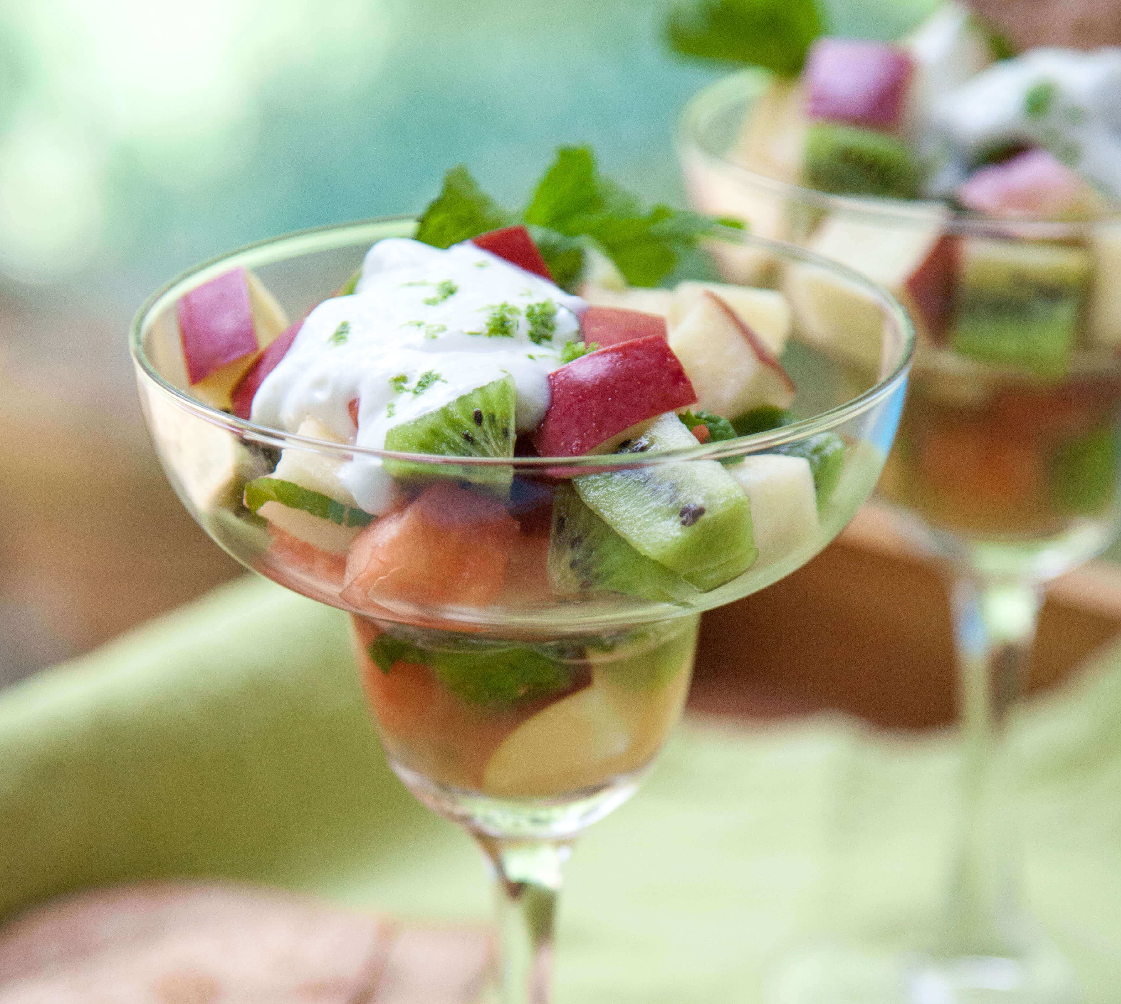 Fiesta Fruit Salad with Cinnamon-Sugar Tortilla Chips