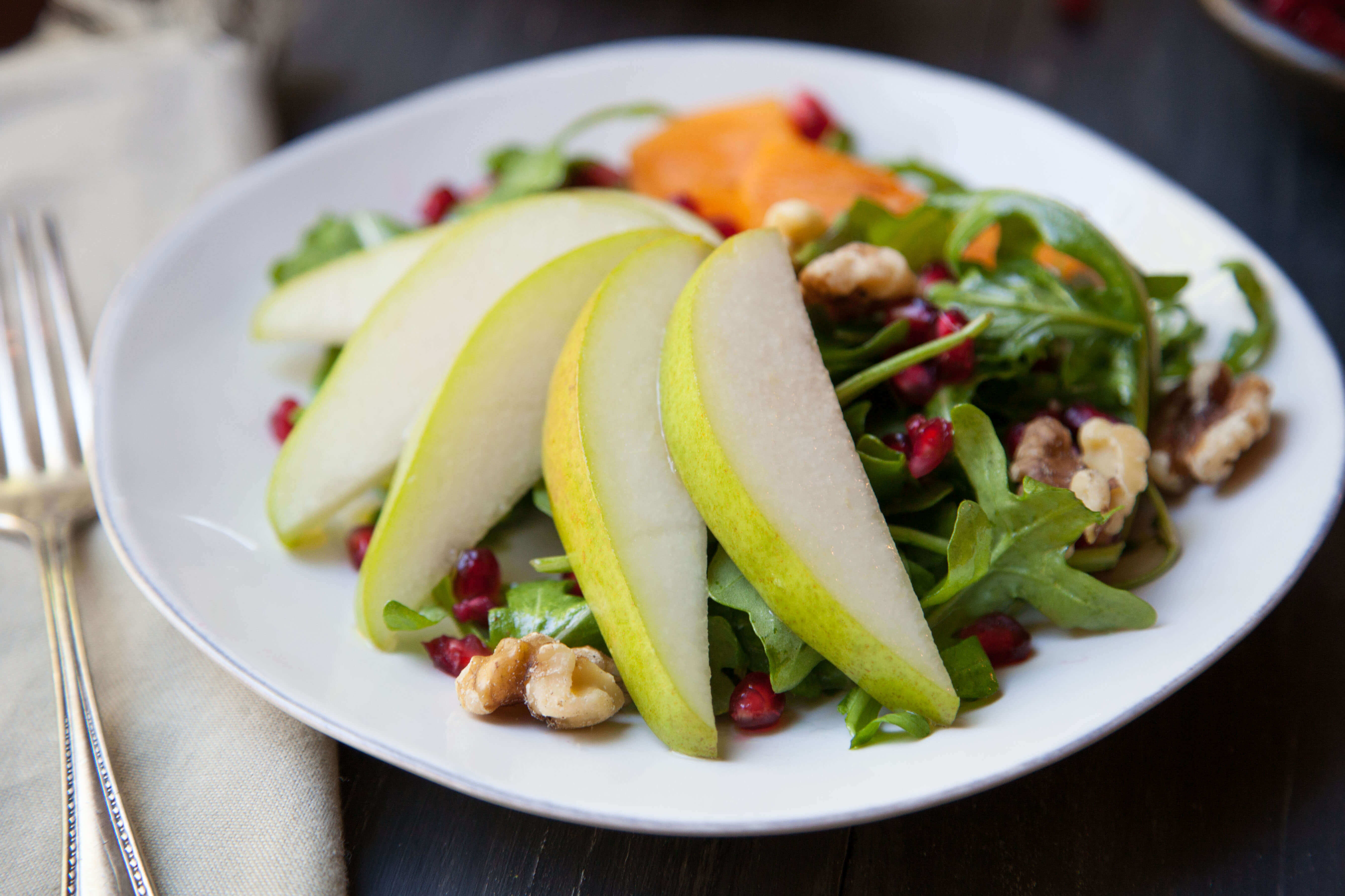 Pear, Persimmon & Pomegranate Salad