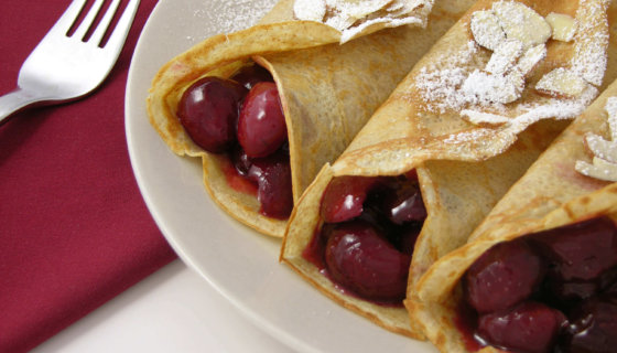 Crepes with Cherry Filling