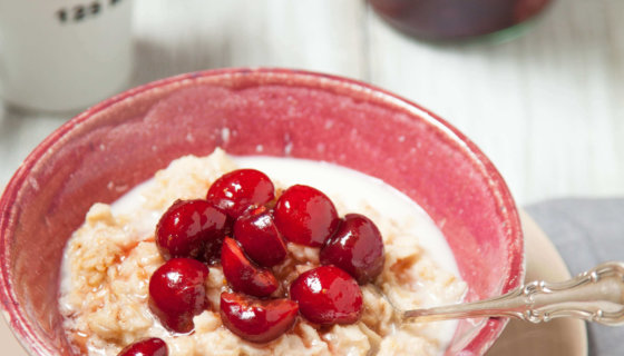 Steel-cut Oatmeal with Cherries