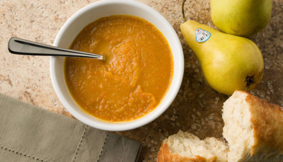 Healthy Crock Pot Soup with Pears and Squash