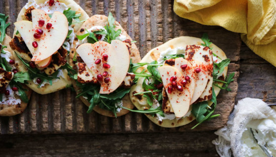 Apple and Halloumi Flatbreads