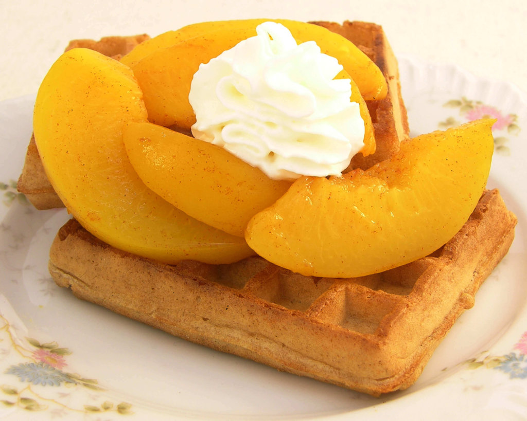 73 Cinnamon Spiced Peach Waffles