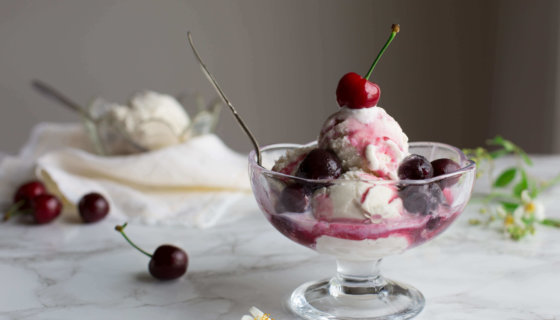 Cherries Jubilee Dessert