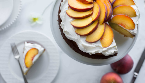 Olive Oil Peach Cake