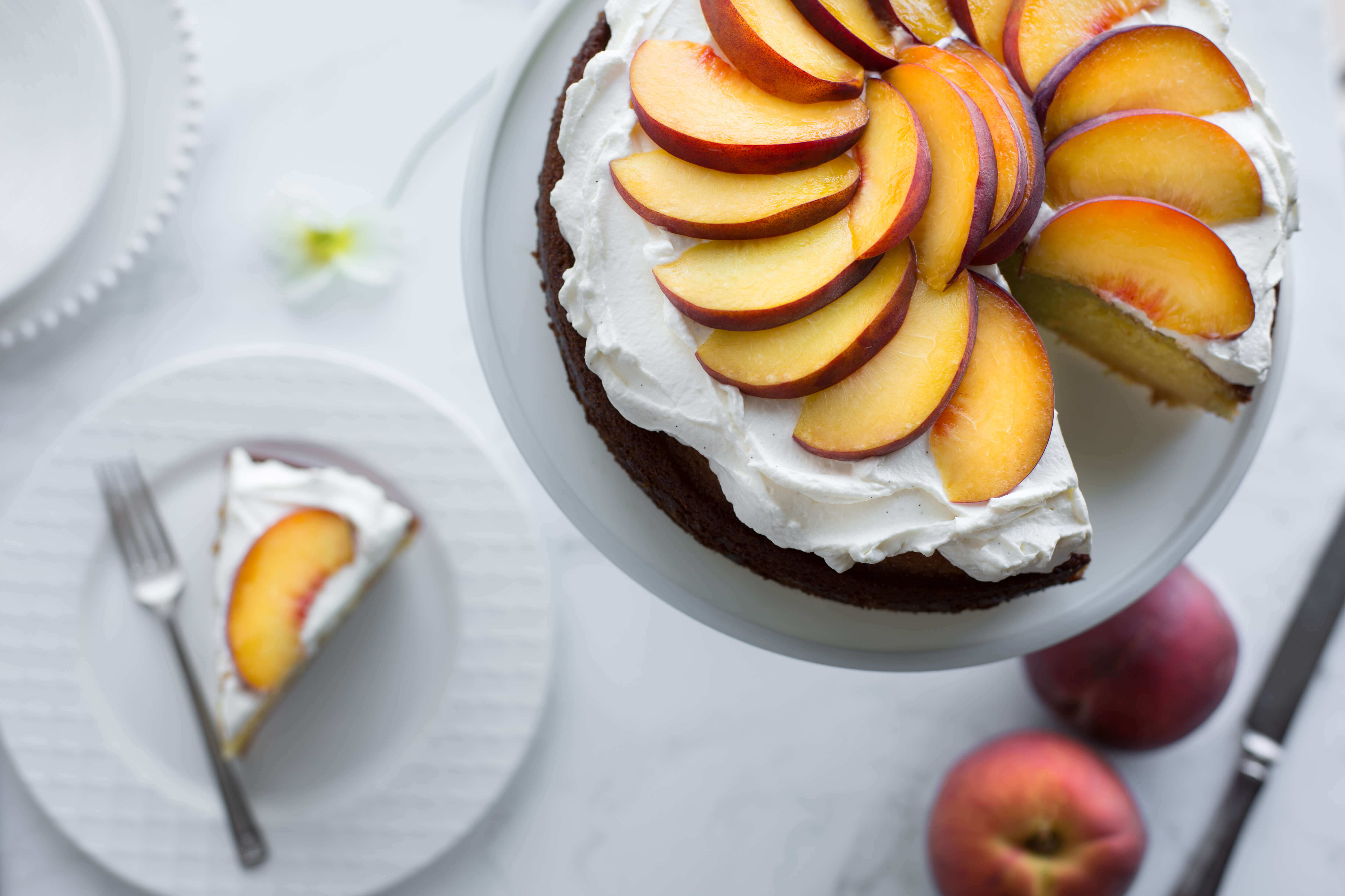 Olive Oil Peach Cake