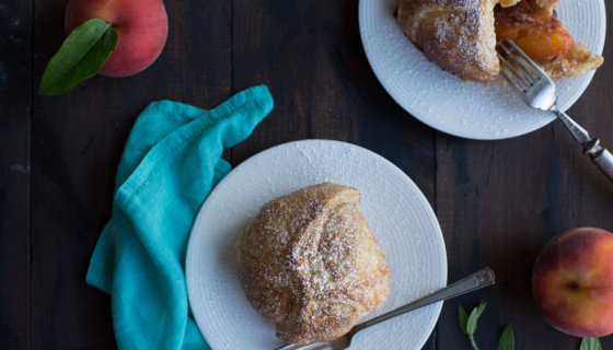 Peach Dumplings with Puff Pastry