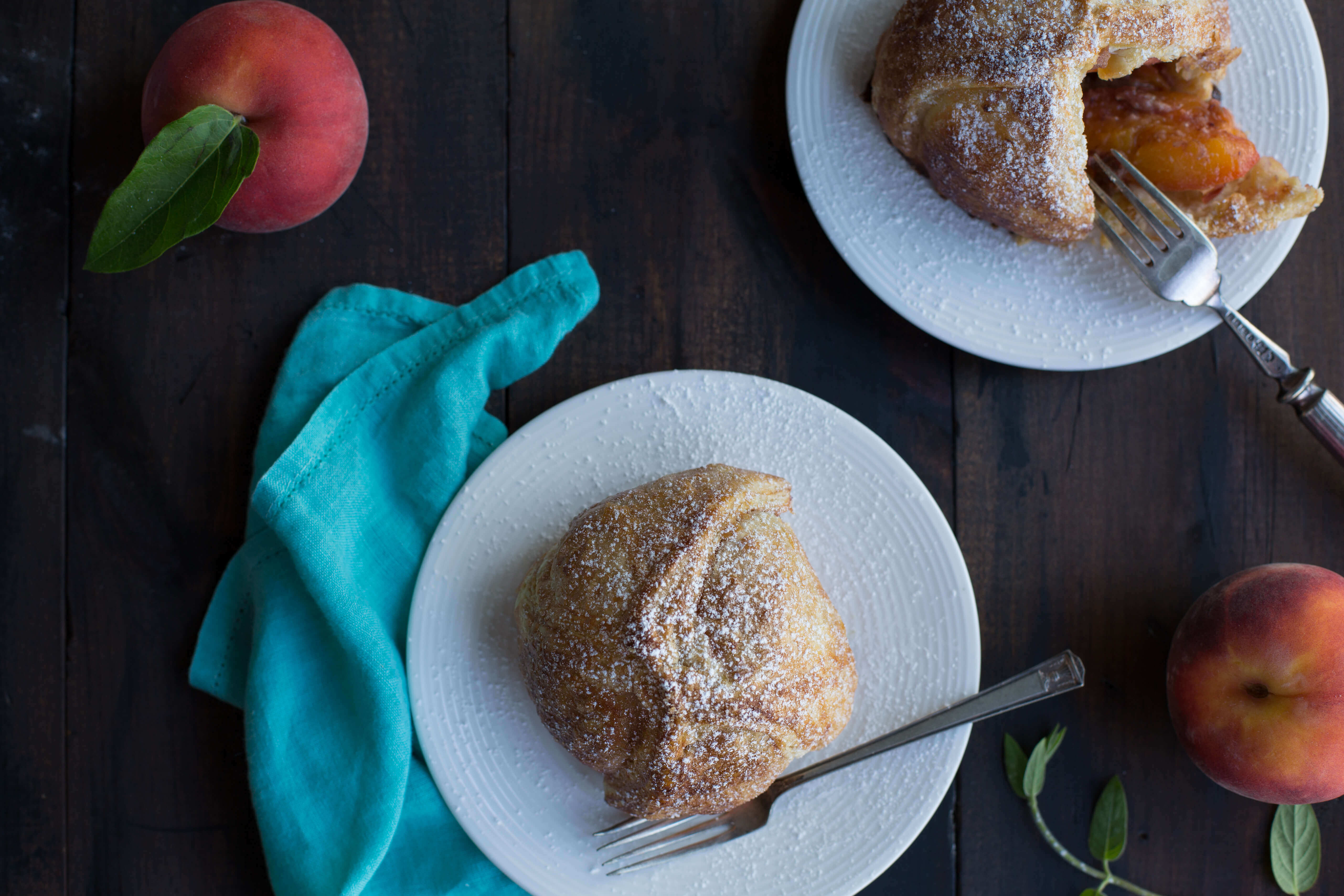 Peach Dumplings with Puff Pastry