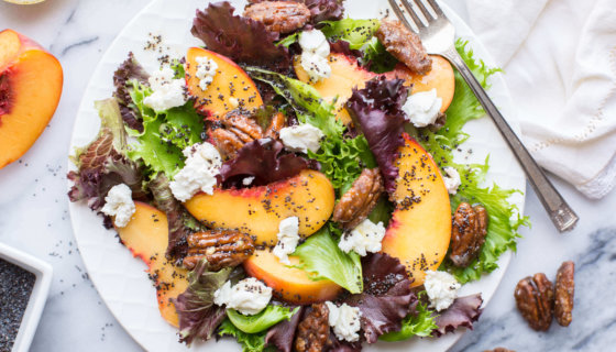 8383 Stemilt Peach Goat Cheese and Candied Pecan Salad with Lemon Poppyseed Dressing 3