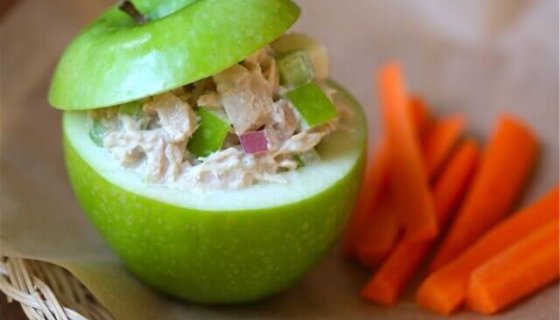 Tuna and Apple Salad in Apple Cups