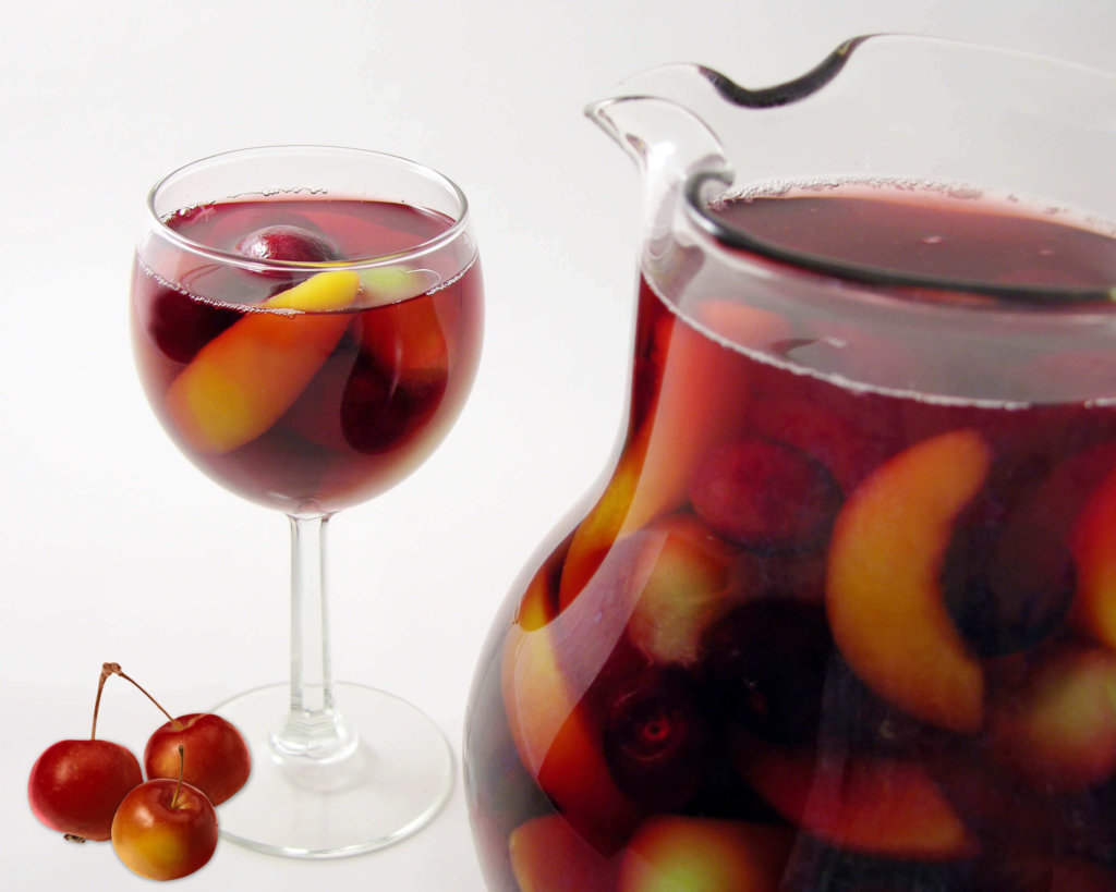 95 Sangria with Rainier cherries and peaches