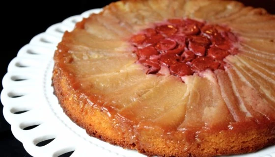 Apple and Cherry Upside-Down Cake