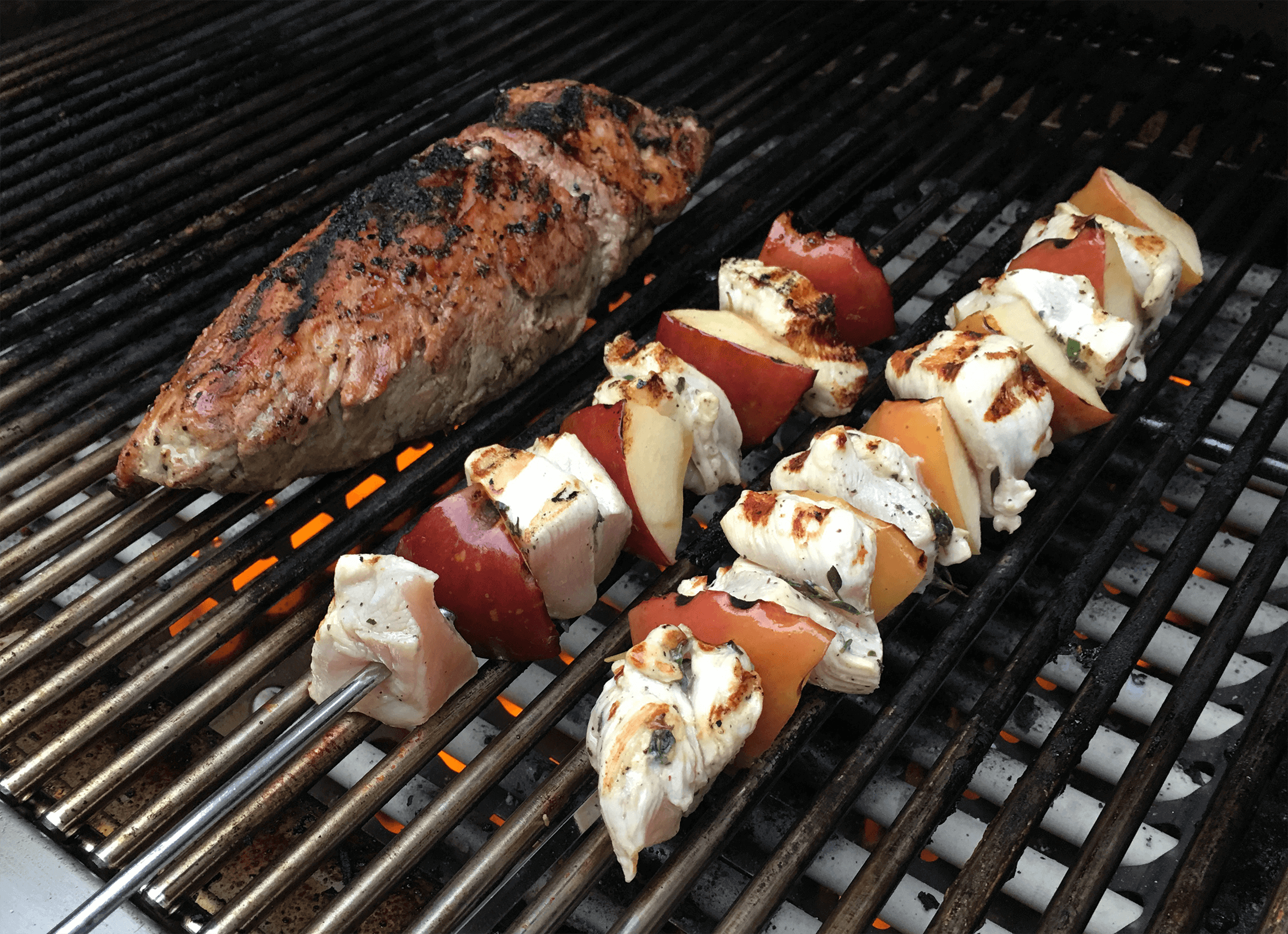 Grilled Chicken and Apple Kebabs