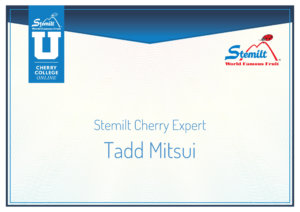 Tadd Mitsui Stemilt Cherry Expert