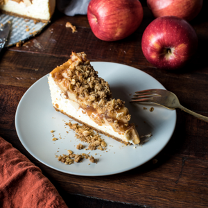 Apple crisp cheesecake, one of our best thanksgiving dessert recipes