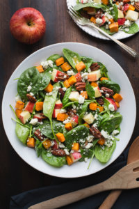 Spinach Salad with Roasted Sweet Potatoes and Apple (1)
