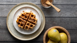 waffle with pear butter