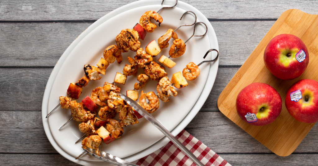 BBQ Apple, Shrimp Skewers