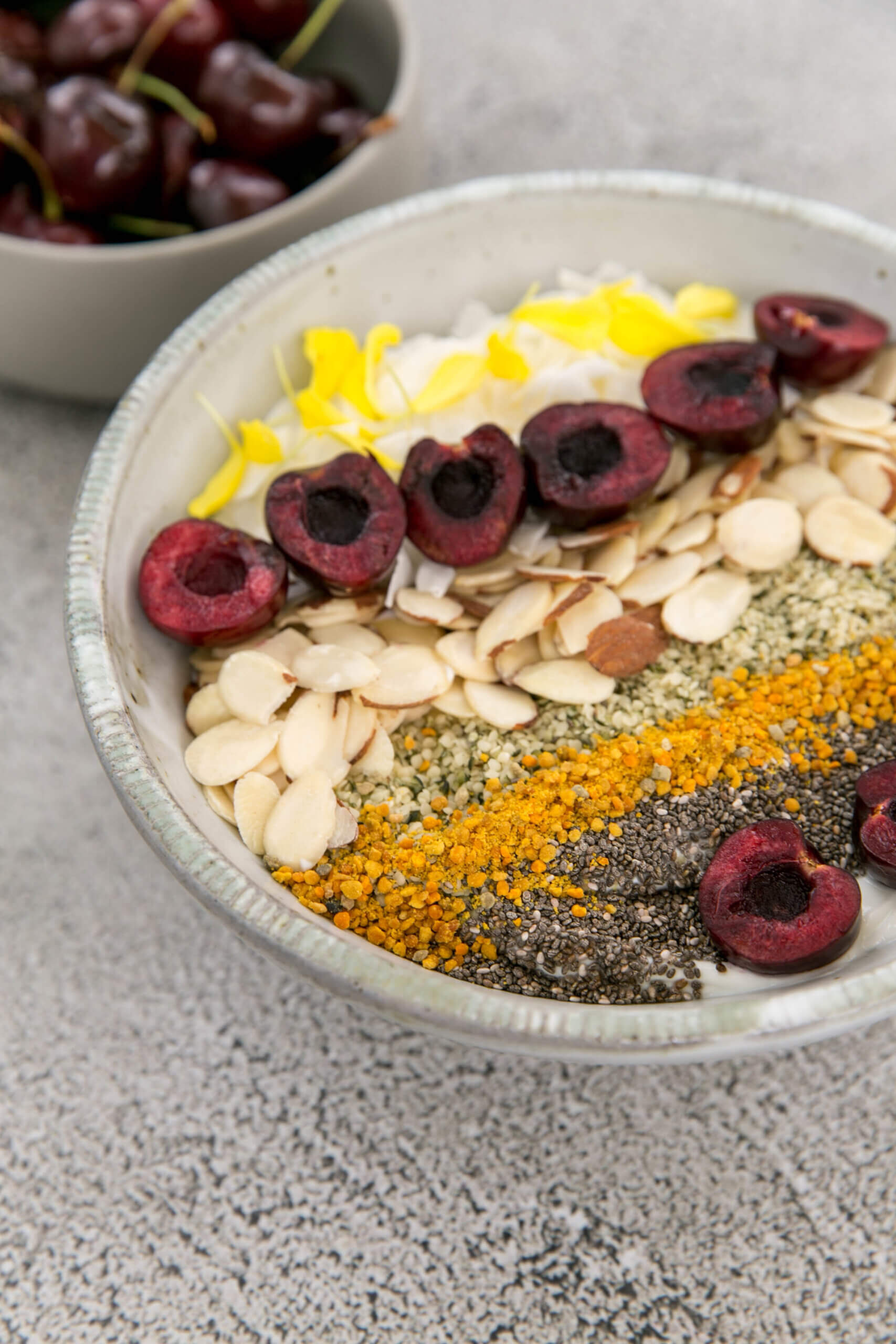 Cherry yogurt bowl