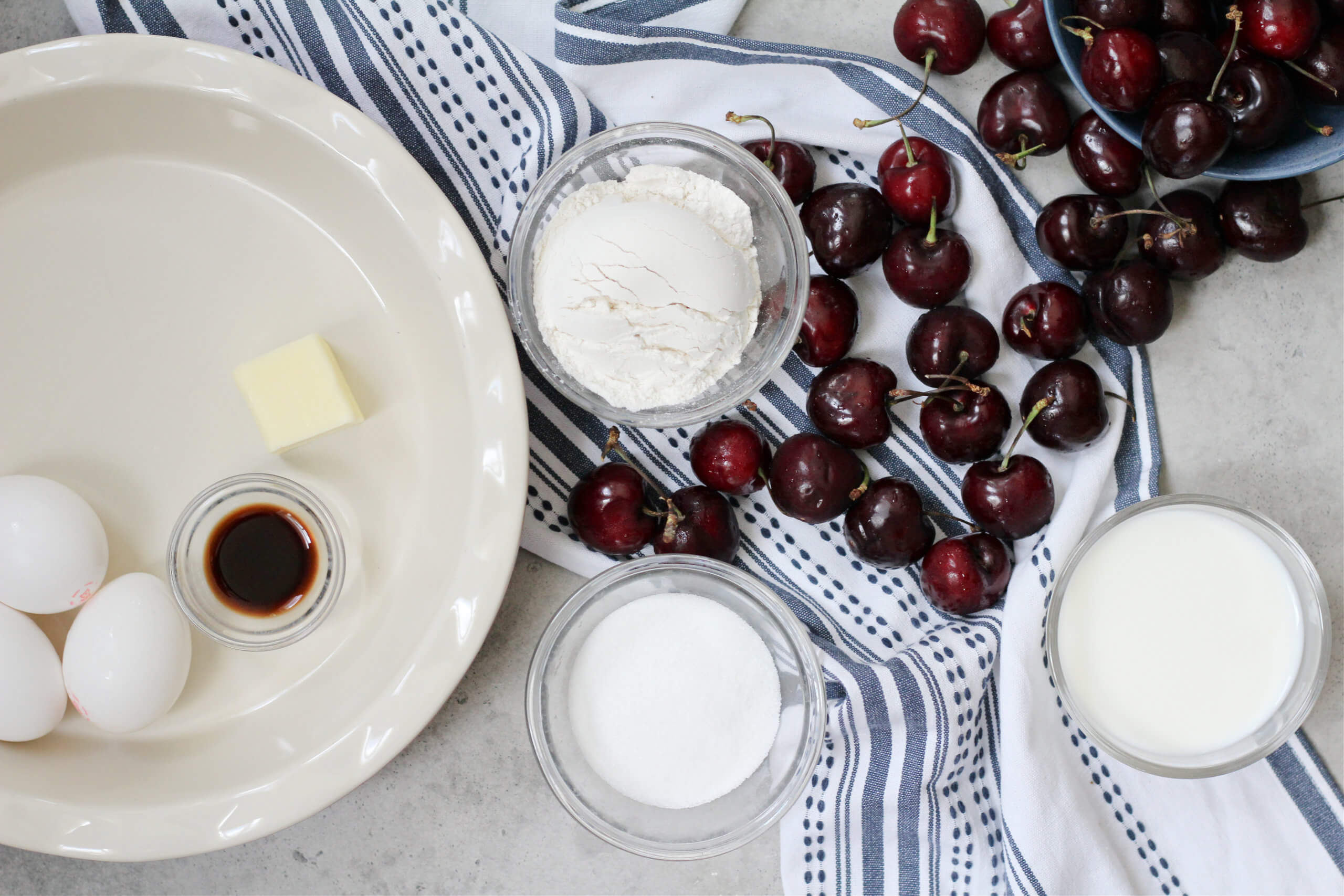 Cherry-Clafouti ingredients