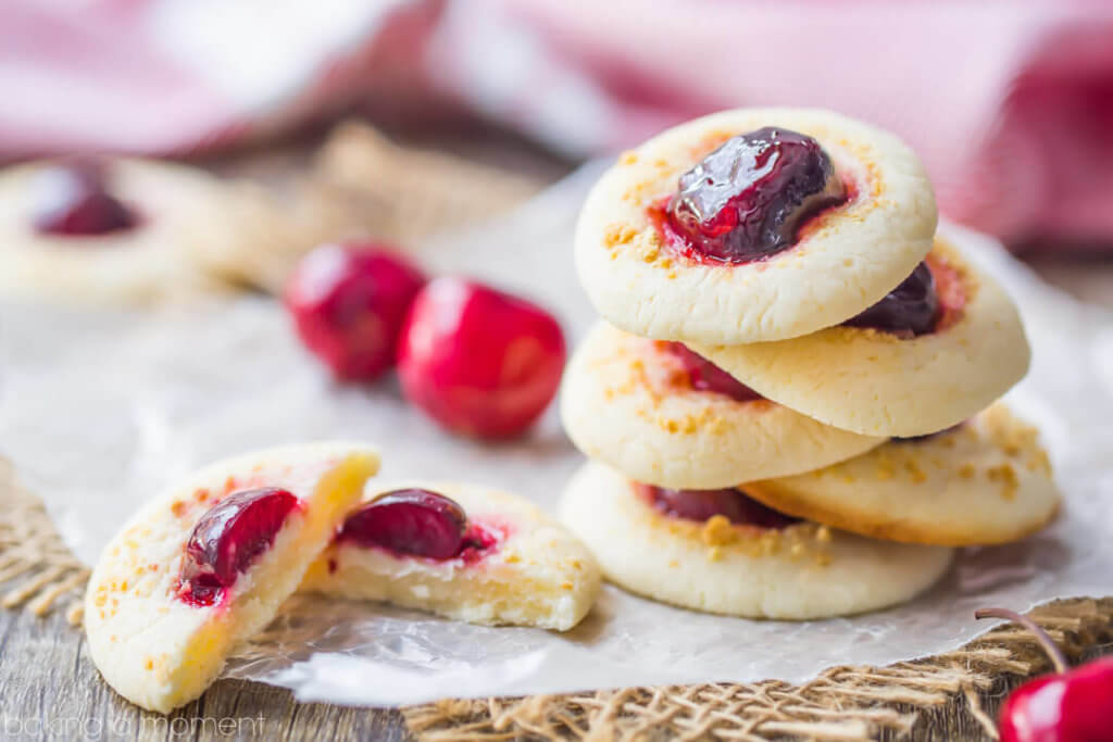 Cherry cheesecake thumbprints