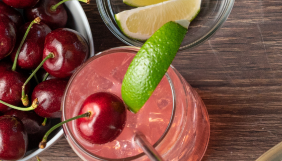 Cherry limeade with dark-sweet cherries