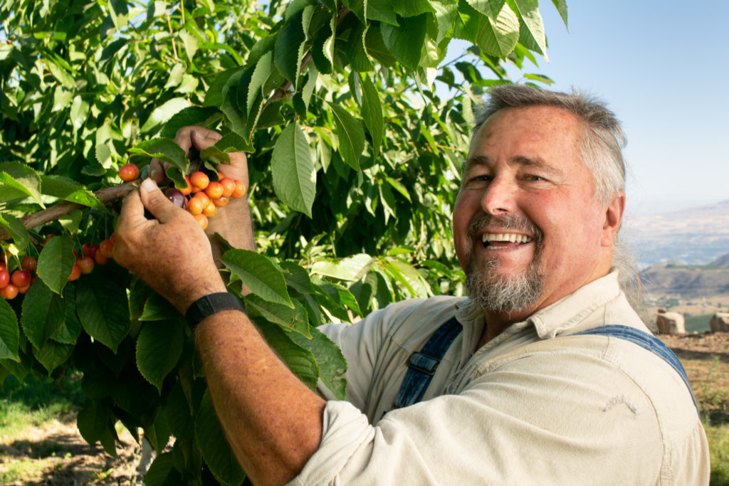 Kyle with cherries