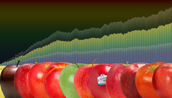 sounwaves with apples being ranked in order of how cunrchy