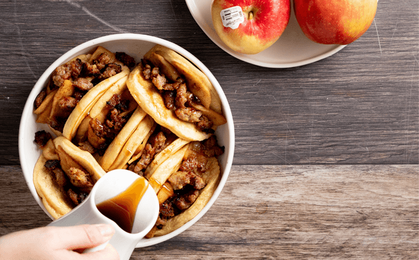 Pancake Tacos with SweeTango apples in a bowl